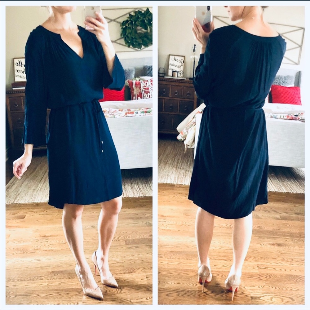 Caroll Paris navy blue shift dress